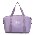 Bolso de viaje de nailon lila con gran capacidad, asas dobles y compartimento inferior - Violeta Claro