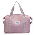 Bolso de viaje grande de nailon rosa loto con compartimento para zapatos y asas - Rosa Sakura