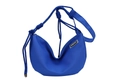 Large blue nylon crescent bag with thick rope shoulder strap and stylish knot detail - Blue