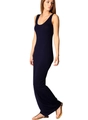 Slim fit sleeveless maxi dress in navy blue with a minimalist U-neckline and solid finish - S / Dark Blue