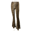 Detail van de flare broek met luipaardprint, hoge taille en trendy dierenpatroon ontwerp - S / Tijgerprint