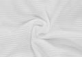 Macro-opname van witte geribbelde stofstructuur met verticale strepen en elastisch materiaal - S / Rayon Geribbelde Kant Gesplitste Stijl / Wit