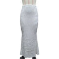Lässiger weißer Plissee-Maxirock in Meerjungfrauen-Stil mit elastischem Bund für Damen - XS / Weiß