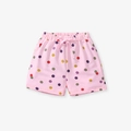 Rosa Baumwollshorts für Mädchen mit bunten Punkten und süßer Schleife am elastischen Bund - 2Y(90cm) / Rosa Punkte (22305K)