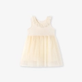 Sleeveless cream mesh princess dress for toddler girls featuring soft tulle layers - Cream White (S3283) / 2Y(90cm)