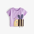 T-shirt per bambini in cotone viola con simpatica ape a cartone animato per l'estate - 90cm / Viola