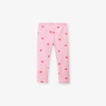 Mädchen Leggings in Rosa mit roten Herzen und feiner Rippenstruktur aus Baumwolle - 2Y(90cm) / Rosa Herz Leggings Ohne Oberteil (22041K)