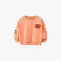 Set felpa rosa da bambina con ricamo a tigre e toppe leopardate sui gomiti - Felpa con Ricamo Tigre (22058) / 6Y(130cm)