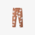 Legging d'hiver pour fille avec pois crème sur tissu marron et doublure polaire - 22084k / 6Y(130cm)