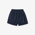 Short en jean bleu marine pour filles avec taille élastique et tissu en coton sergé - Short en Jean Bleu Marine (H22026K) / 6Y(130cm)