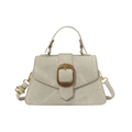 Sac à bandoulière en toile gris clair avec boucle vintage élégante pour un look chic - Vert