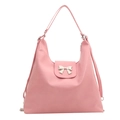 Sac fourre-tout minimaliste en simili cuir rose avec élégant nœud argenté - Rose