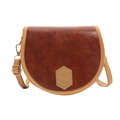 Bolso tipo silla de montar vintage en cuero encerado marrón con correa ajustable - Marrón