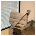 Bolso bandolera acolchado gris minimalista con correa ajustable para el uso diario - Gris