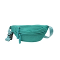 Mint green breathable mesh waist bag with durable zippers and adjustable strap - Blue