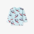 Maglietta a maniche lunghe in cotone azzurro per bambini con stampe di elicotteri cartoon - 2Y(90cm) / Top con Stampa Elicottero Blu Chiaro (5128)
