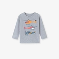 T-shirt manches longues en coton gris pour garçon avec motifs d'hélicoptères - 7A(140cm) / Haut Gris Imprimé Hélicoptère