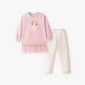 Mädchen-Set mit rosa Ballerina-Tutu-Kleid und cremefarbenen gerippten Leggings, 2-teilig - 2Y(90cm) / Rosa (2152)