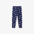 Leggings bleu foncé pour bébés avec motifs de hérissons et fleurs mignonnes - 3Y(100cm) / Pantalon Imprimé Hérisson Marine (2087K)