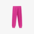 Pantalon en maille côtelée pour filles en rose vif avec taille élastique et revers - 2Y(90cm) / Rose Bonbon (Pantalon Uniquement)