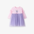 Abito bambina rosa a maniche lunghe con fata e gonna in tulle viola scintillante - 2Y(90cm) / Rosa Viola