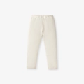 Toddler girls' ribbed knit leggings in cream white with elastic waistband - Cream Ribbed Pants (G202418K)