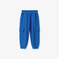Boys royal blue cargo joggers in soft cotton knit with elastic waist and pockets - 2Y(90cm) / Bright Blue (1021)