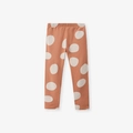 Girl's terracotta leggings with white polka dots featuring an elastic waist band - Polka Dot Pants Only (Without Sweatshirt) (2151K) / 2Y(90cm)