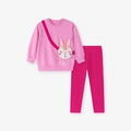 Ensemble deux pièces avec sweat à fleurs rose et pantalon assorti pour fillettes - 2Y(90cm) / Ensemble Floral Rose