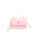 Petit sac à main carré bicolore rose et beige avec bandoulière réglable pour femme - Rose Mixte