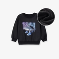 Sweat-shirt noir pour garçon avec imprimé requin cartoon et doublure polaire chaude - 3Y / Noir