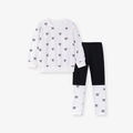 Ensemble fille avec sweat à manches longues et leggings à motifs nœuds noirs - 2Y(90cm) / Style Nœud Blanc (K2037)