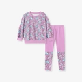 Pigiama da bambina in cotone viola con graziose stampe di coniglietti a cartone animato - Stampa Coniglio Viola (K2036) / 2Y(90cm)