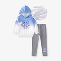 Set bambina con felpa con cappuccio con coniglio blu e pantaloni in pile per autunno - 2Y(90cm) / Sfumatura Blu Bianco (K2110)