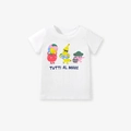 T-shirt en coton blanc avec imprimé fruits et texte Tutti Al Mare pour filles - 5Y(120cm) / Haut Blanc (55191)