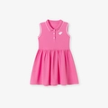 Ärmelloses Polo-Kleid für Mädchen in Rosa mit Herz-Applikation und weißen Streifen-Details - 2Y(90cm) / Rosa (KS0117)