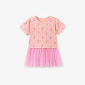 Abito estivo rosa per bambina con stampa a tulipani e gonna soffice in tulle a strati - 2Y(90cm) / Stile Tulipano Rosa (S3229)