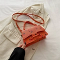 Oranje mini handtas met aardbeienprint en verstelbare schouderband voor dames - Oranje