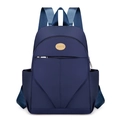 Navy blue casual backpack with adjustable straps and front zip pocket in minimalist style - Blue