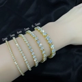 Comparación de tallas de pulseras de tenis de moissanita dorada de 2mm a 6,5mm en muñeca - Circón / Collar / 2mm (aprox. 40cm) / Dorado