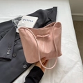 Sac fourre-tout rose brillant avec nœud élégant et texture froissée mode décontractée - Rose