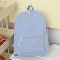 Lichtblauwe corduroy rugzak met verticale streeptextuur en katoenen koord ritsstrekkers - Blauw
