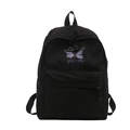 Cute black school backpack with purple butterfly print and Dreams lettering for girls - Black