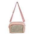 Pink multi-functional crossbody bag with transparent window for display charms - No Badge Style / Pink