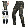 Dettagli dei jeans da moto mimetici con protezioni per le ginocchia rimovibili CE - XXS / Con protezioni di seconda generazione / Camuffamento 114-7