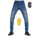 Jeans da moto blu con inserti elastici flessibili e protezioni rimovibili incluse - XS / Blu