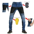 Motorjeans voor heren met afneembare protectoren en ademende mesh-panelen in blauw - XS / Lichtblauw
