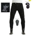 Waterdichte motorjeans met accordeonstretch en afneembare CE-gecertificeerde kussens - XS / Zwart