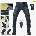 Vaqueros de moto para hombre con refuerzo de Kevlar y protecciones extraíbles - XS / Azul