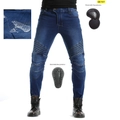 Waterdichte motorjeans voor heren met afneembare CE-protectoren en stretch-inzetstukken - XS / Blauw